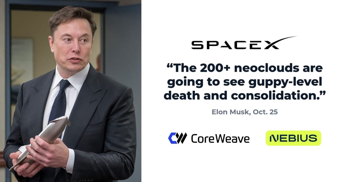 Musk says SpaceX closed $40B of debt, sees neocloud shakeout