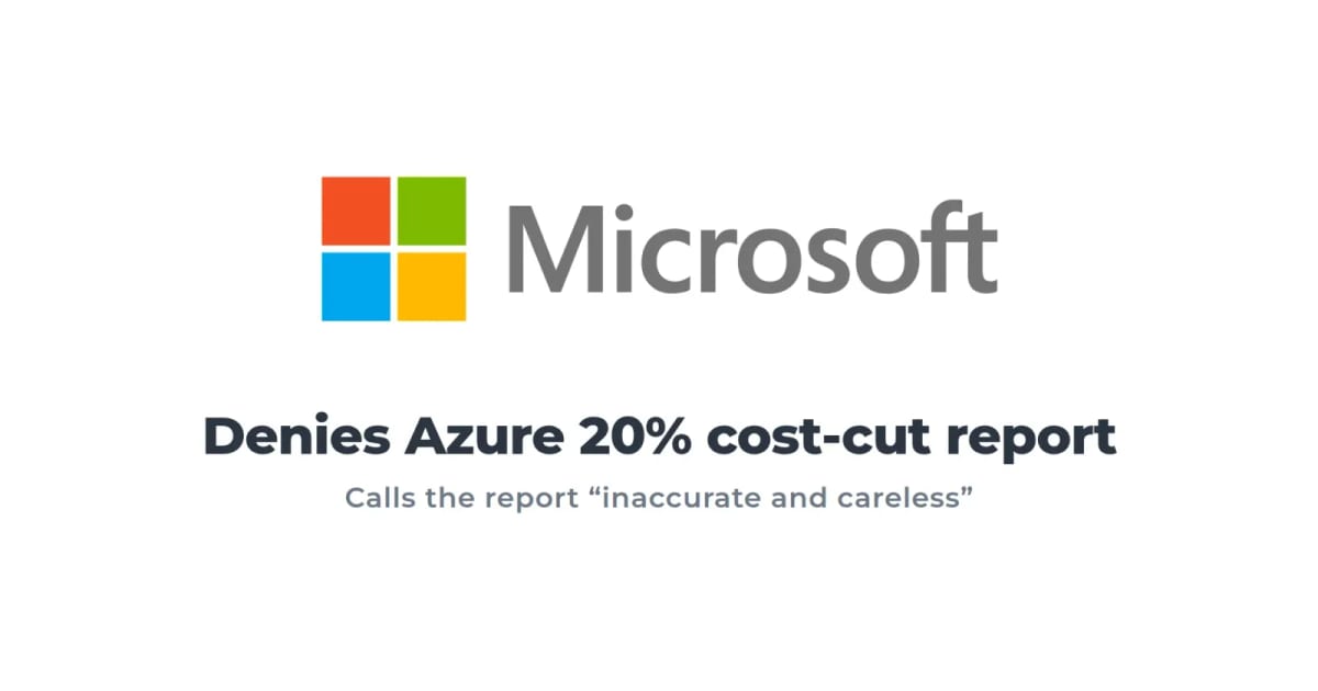 Microsoft denies Azure 20% cost-cut report