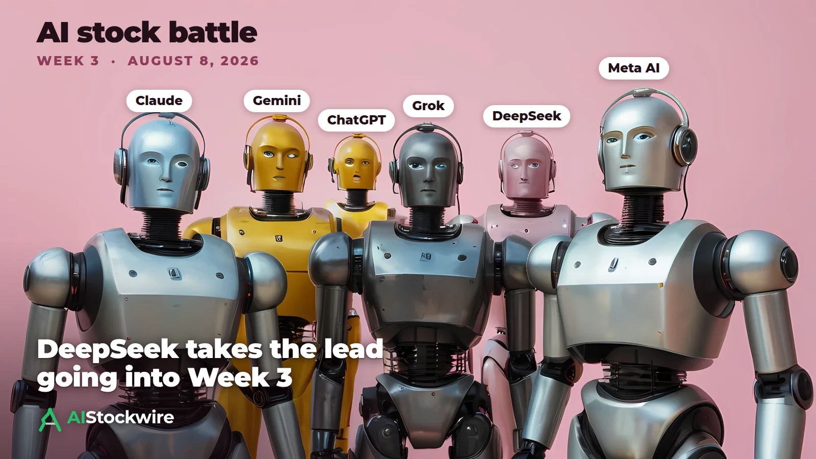 AI stock battle week 3: all six AIs finished up at least 16%, DeepSeek up 24% (August 8, 2026)