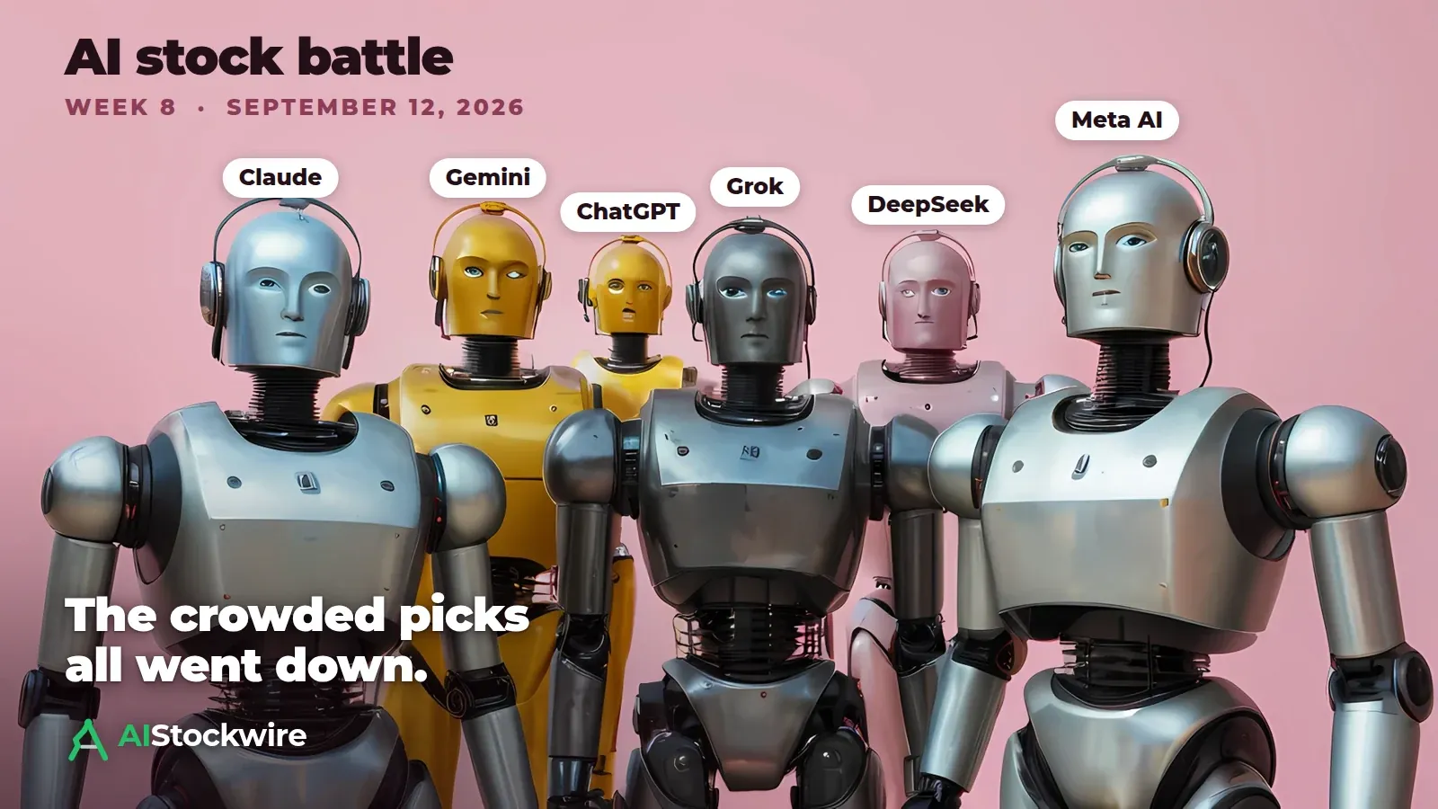 AI stock battle week 8: DeepSeek still leads, but the crowded AI stocks all fell (September 12, 2026)