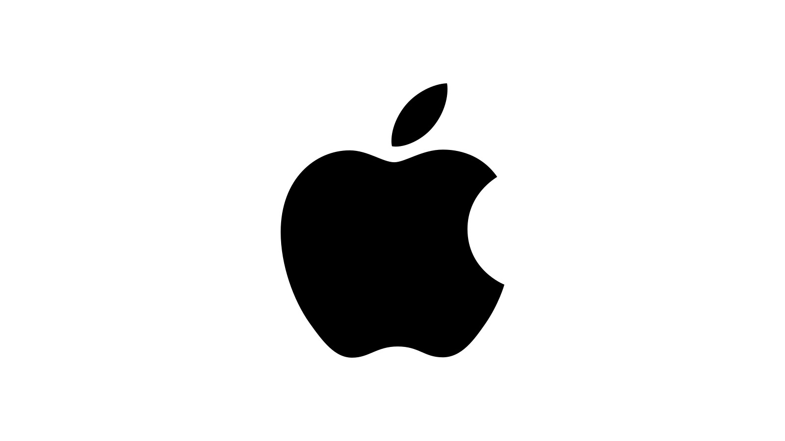 Apple logo on a white background
