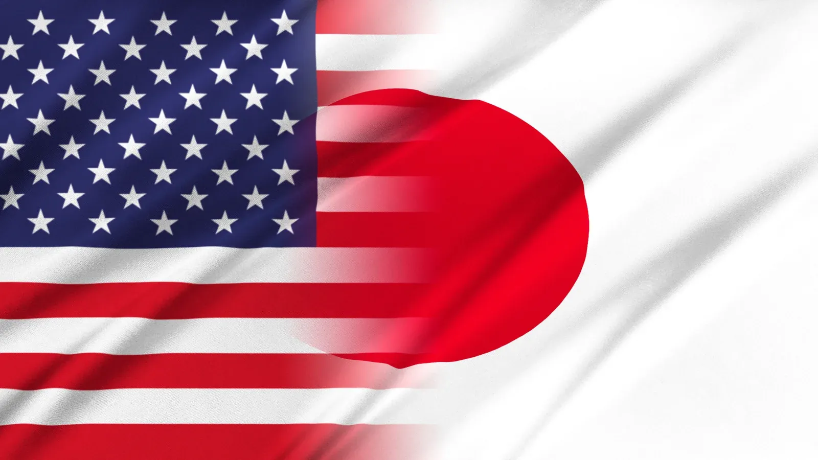 The flags of the United States and Japan blended together