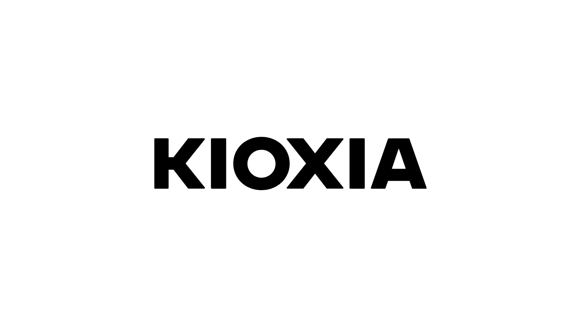 Kioxia logo centered on a white background