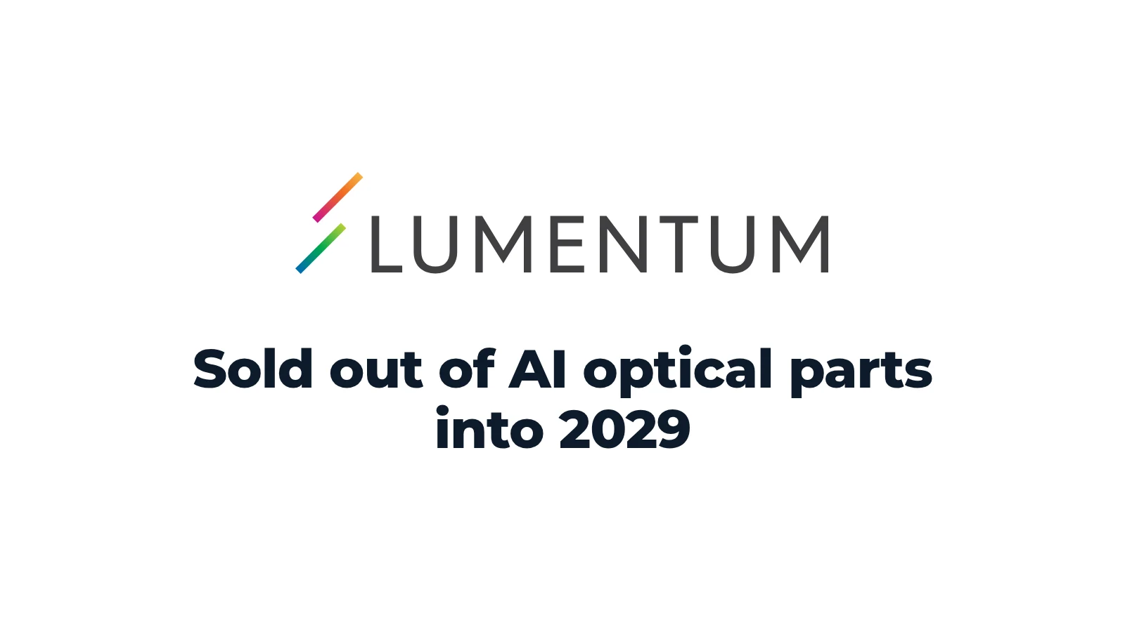 Lumentum (LITE) is sold out of AI optical parts into 2029, and customers are already lining up 2030 orders