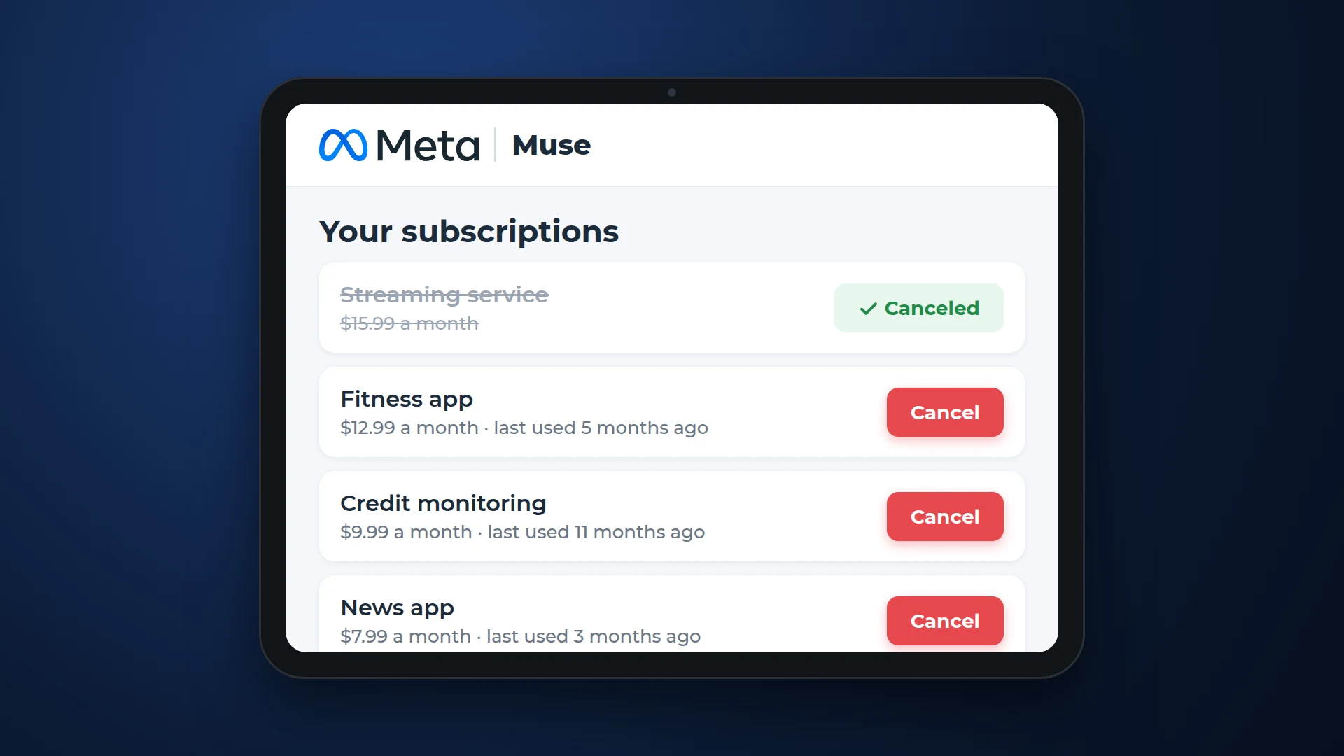 Meta's (META) Muse can cancel subscriptions you forgot about. That's a problem for sellers