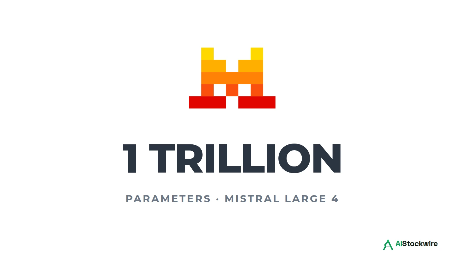 Mistral AI logo above the text 1 trillion parameters, Mistral Large 4