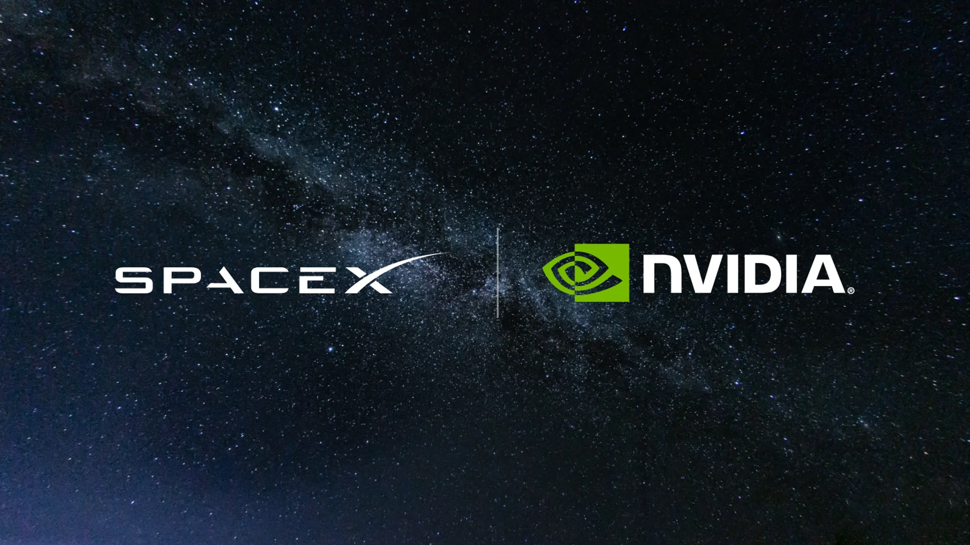 SpaceX and Nvidia logos on a starry night sky