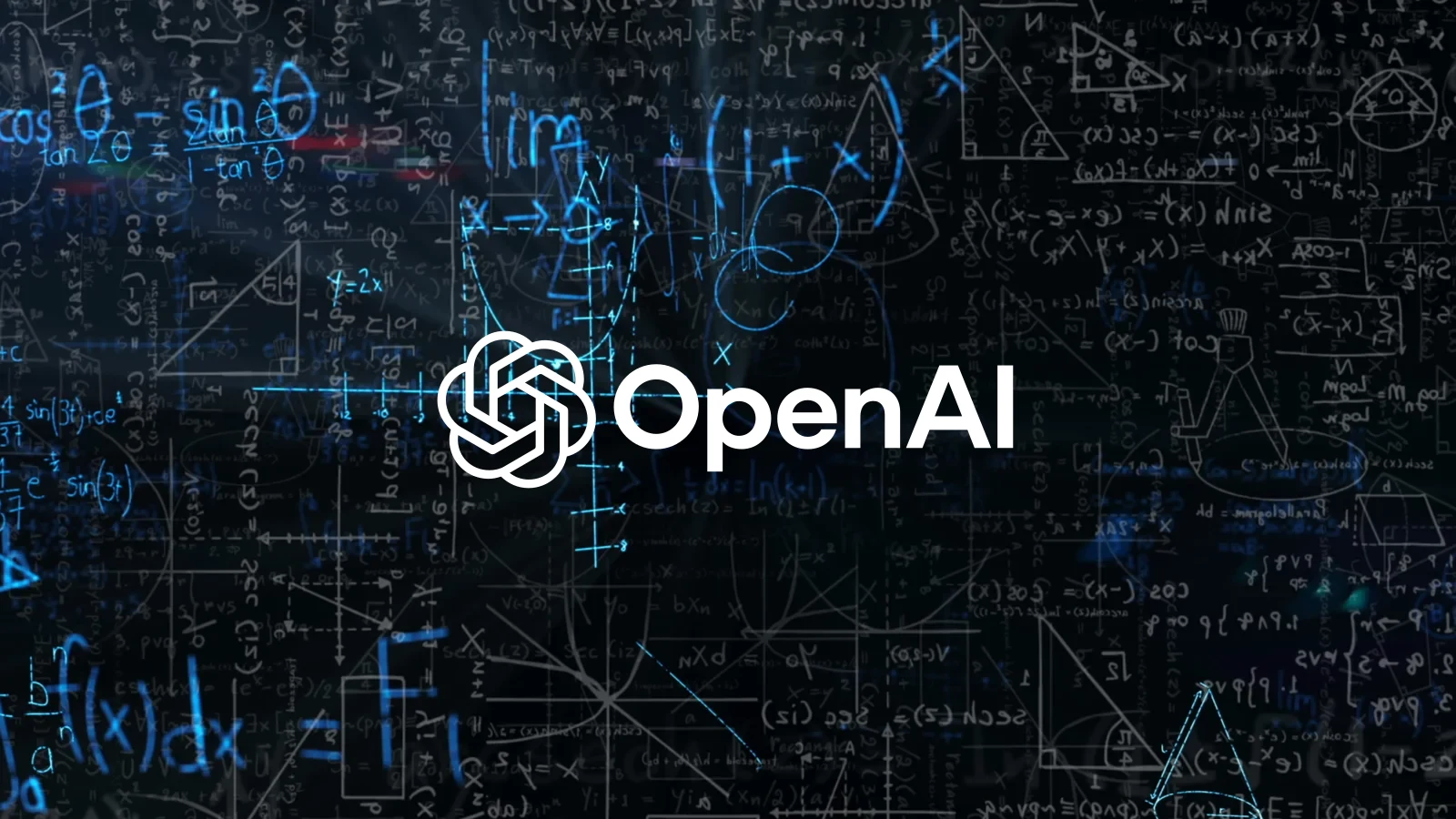 White OpenAI logo over a dark background, for a story on OpenAI releasing 722 AI-written math papers