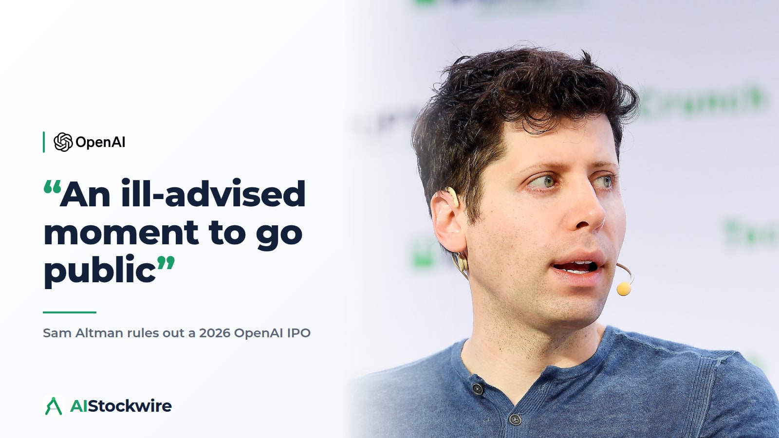 Sam Altman says no OpenAI IPO in 2026. A derivatives market already prices the company at $1.6 trillion.