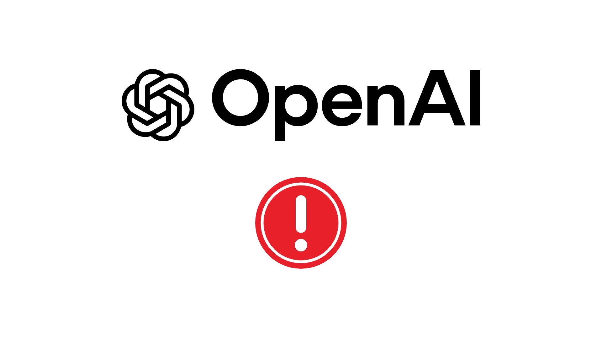 OpenAI logo above a red warning symbol