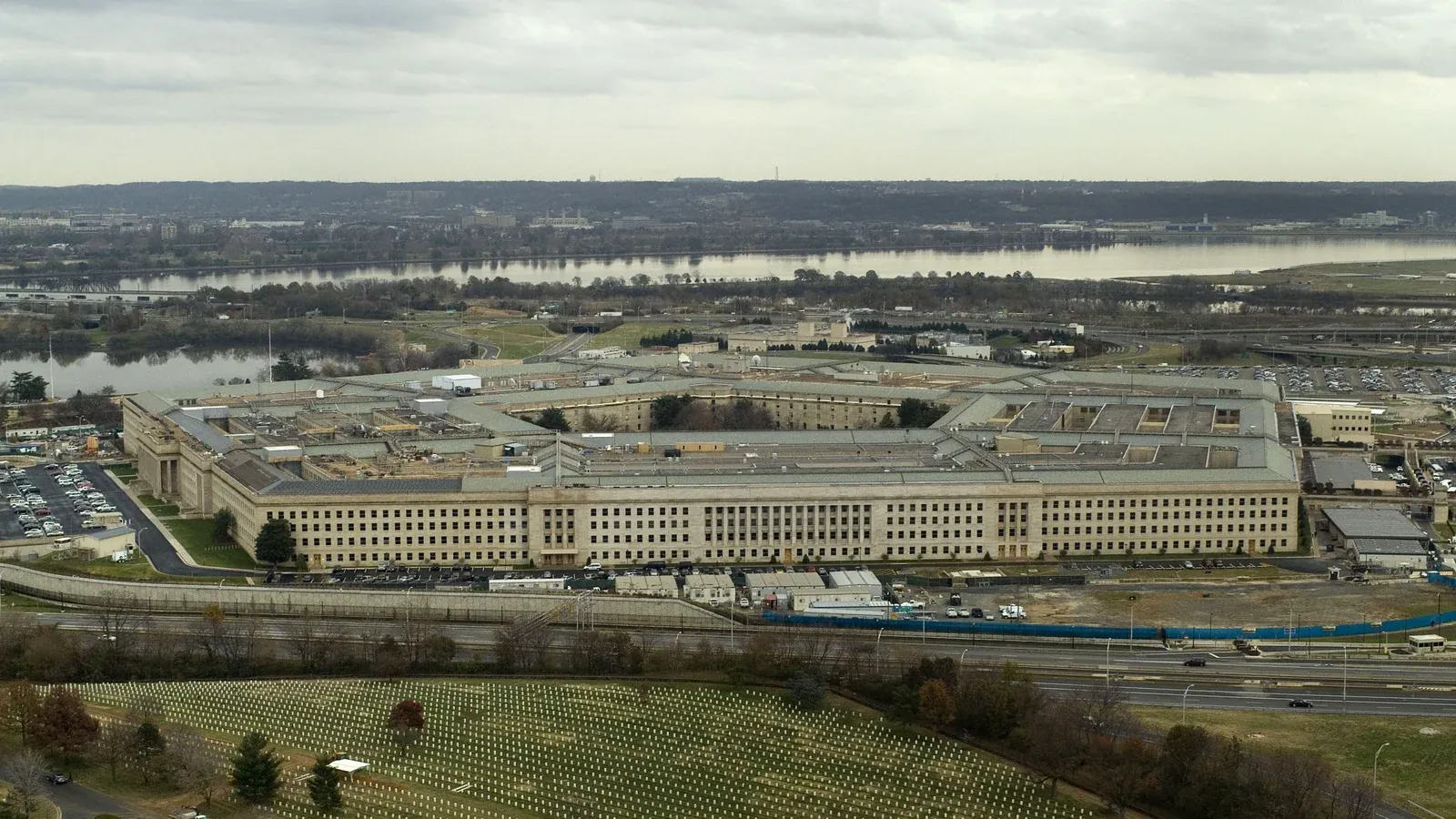 Aerial view of the Pentagon in Arlington, Virginia