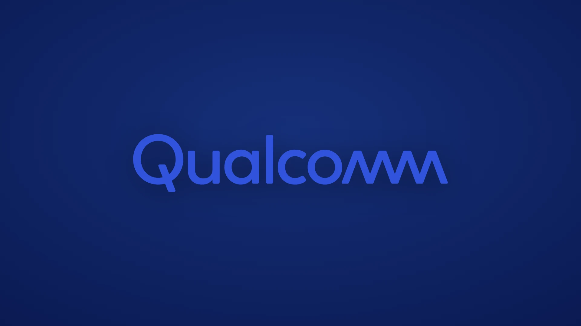 Qualcomm logo centered on a blue background