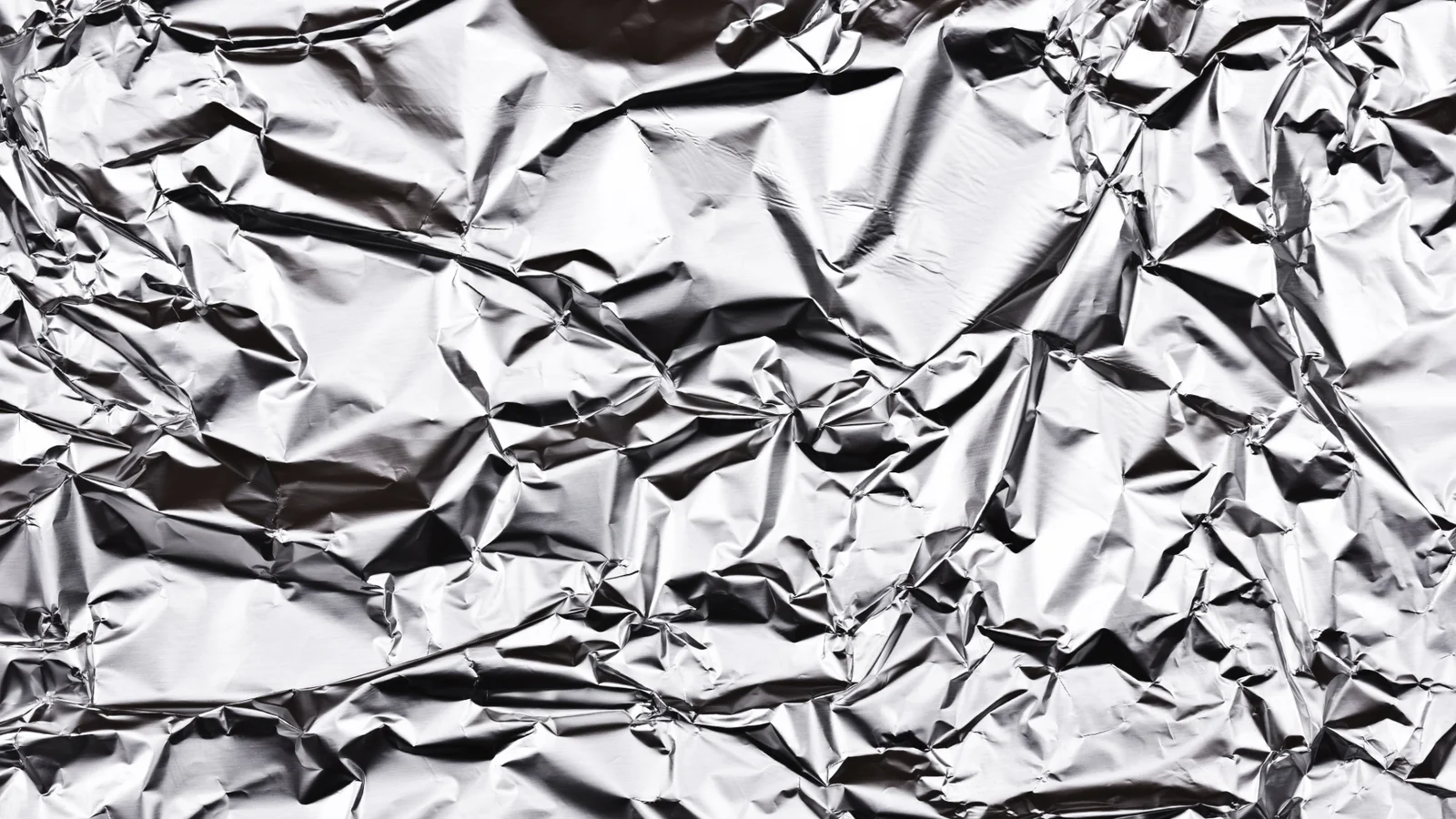 Crumpled aluminum foil, the material Sam-A Aluminium makes for energy-storage batteries