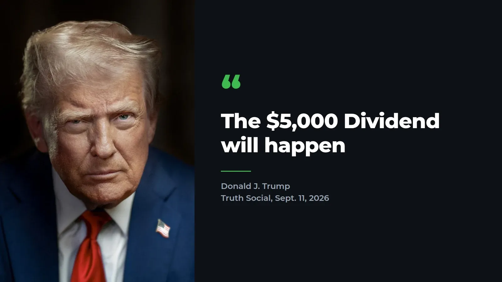 Trump says the $5,000 dividend will happen. His proof is a $2.6 billion payment Congress had already approved.