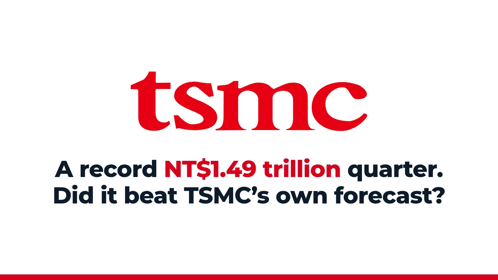 TSMC (TSM) posted a record quarter. Whether it beat its own forecast depends on the exchange rate.