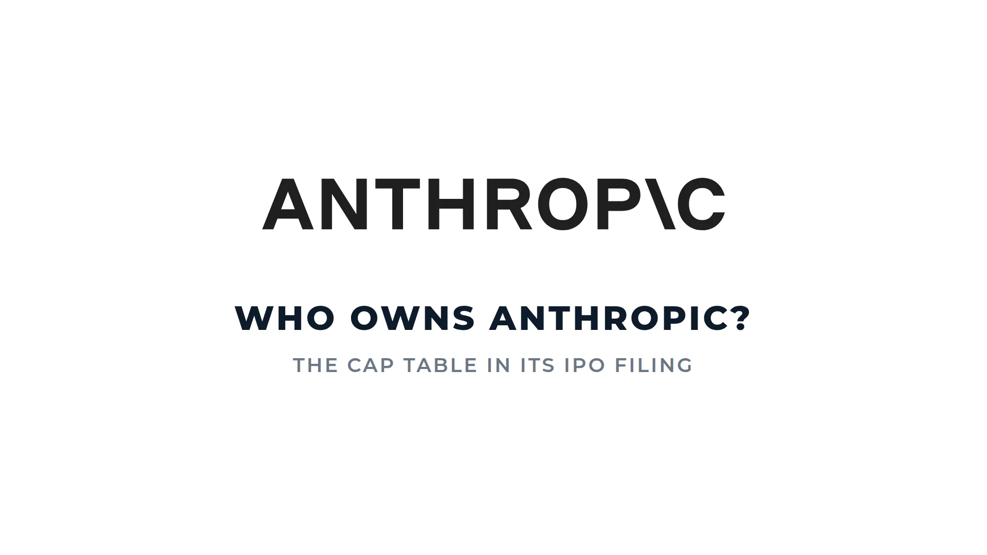 Anthropic logo above the words Who owns Anthropic? The cap table in its IPO filing